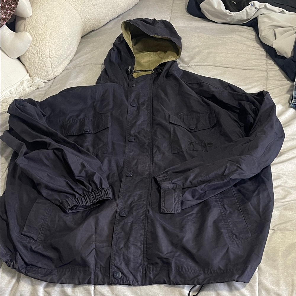 Timberland Dark Blue Hooded Raincoat